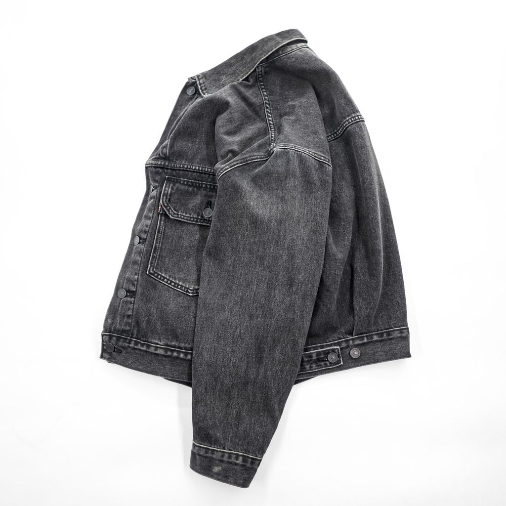 Levi's ビッグE 1stタイプ アレンジ デニムジャケット Gジャン STAY LOOSE TYPE1 トラッカージャケット S ブラック PREMIUM PC9-A2424-0001