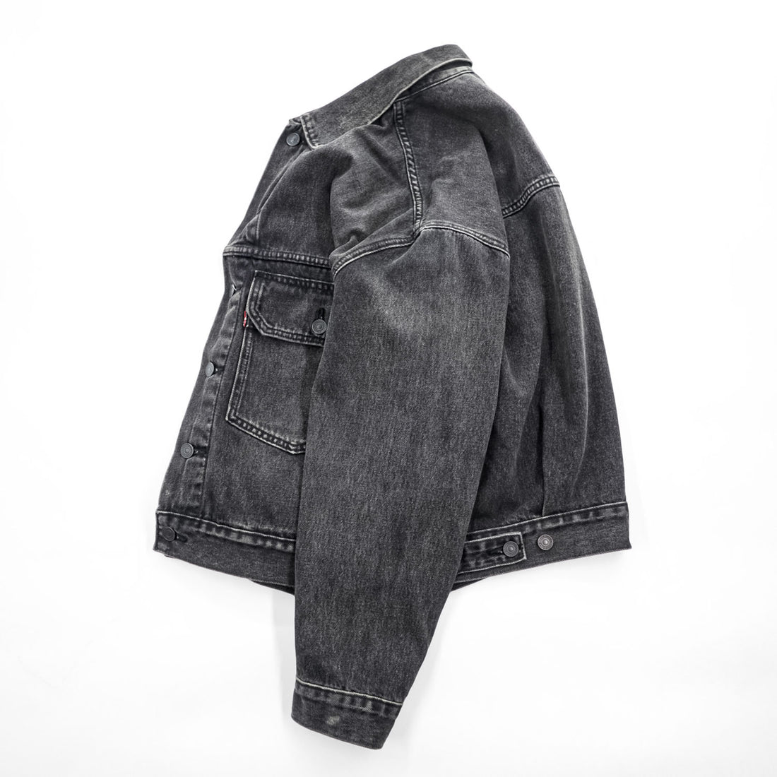 Levi's ビッグE 1stタイプ アレンジ デニムジャケット Gジャン STAY LOOSE TYPE1 トラッカージャケット S ブラック PREMIUM PC9-A2424-0001