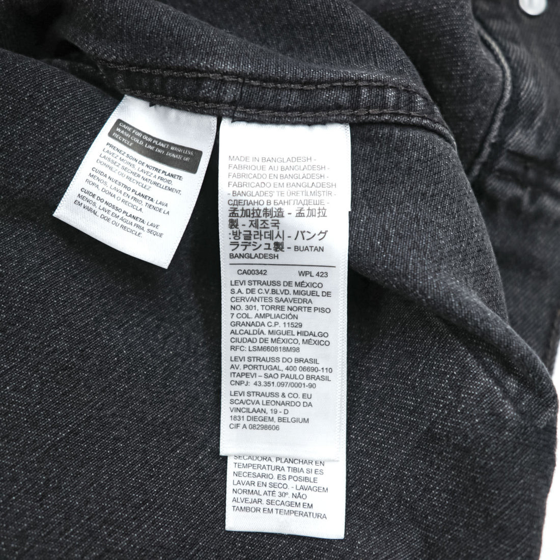 Levi's ビッグE 1stタイプ アレンジ デニムジャケット Gジャン STAY LOOSE TYPE1 トラッカージャケット S ブラック PREMIUM PC9-A2424-0001