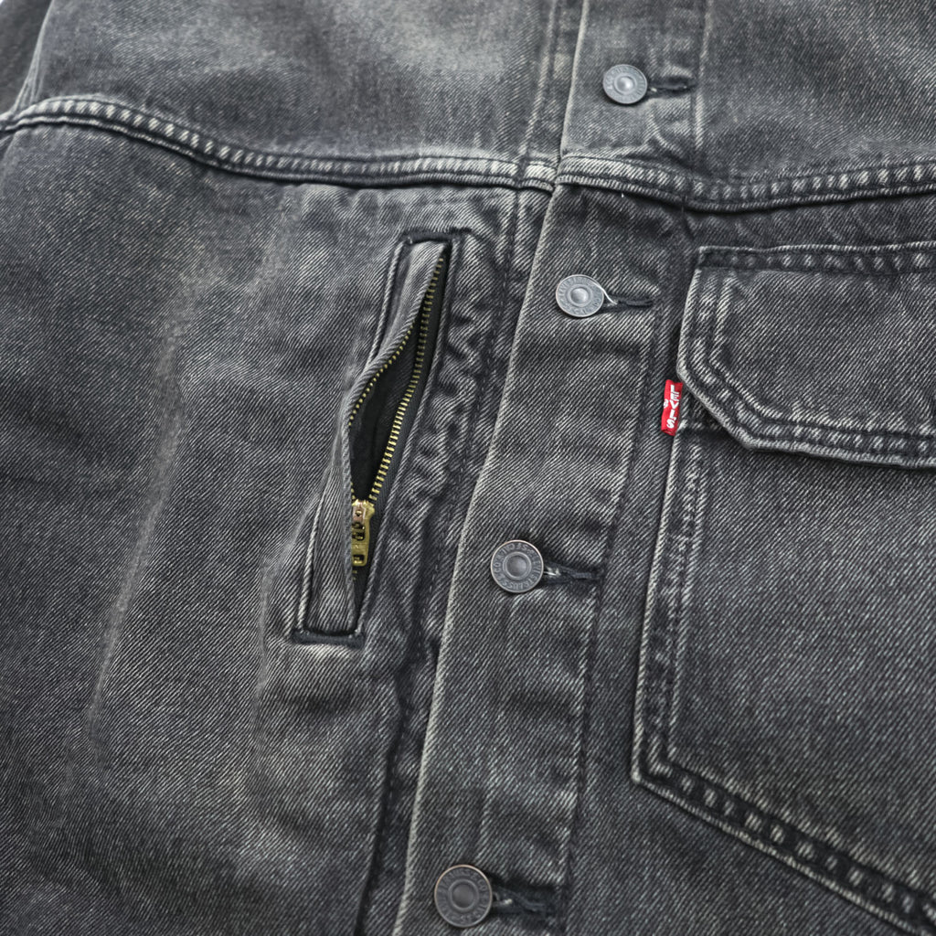 Levi's ビッグE 1stタイプ アレンジ デニムジャケット Gジャン STAY LOOSE TYPE1 トラッカージャケット S ブラック PREMIUM PC9-A2424-0001