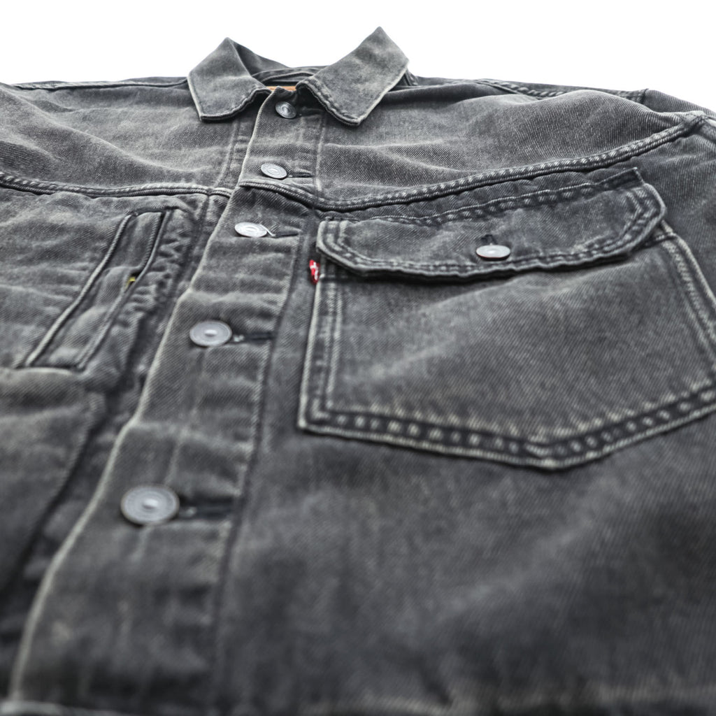 Levi's ビッグE 1stタイプ アレンジ デニムジャケット Gジャン STAY LOOSE TYPE1 トラッカージャケット S ブラック PREMIUM PC9-A2424-0001
