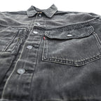 Levi's ビッグE 1stタイプ アレンジ デニムジャケット Gジャン STAY LOOSE TYPE1 トラッカージャケット S ブラック PREMIUM PC9-A2424-0001
