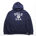 Polo Ralph Lauren Polo 67 USA Logo Print Pullover Hoodie Navy XXL