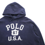 Polo Ralph Lauren Polo 67 USA Logo Print Pullover Hoodie Navy XXL