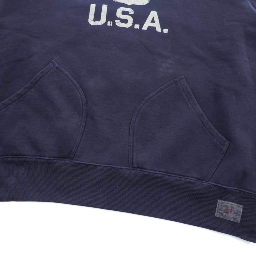 Polo Ralph Lauren Polo 67 USA Logo Print Pullover Hoodie Navy XXL