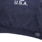 Polo Ralph Lauren Polo 67 USA Logo Print Pullover Hoodie Navy XXL