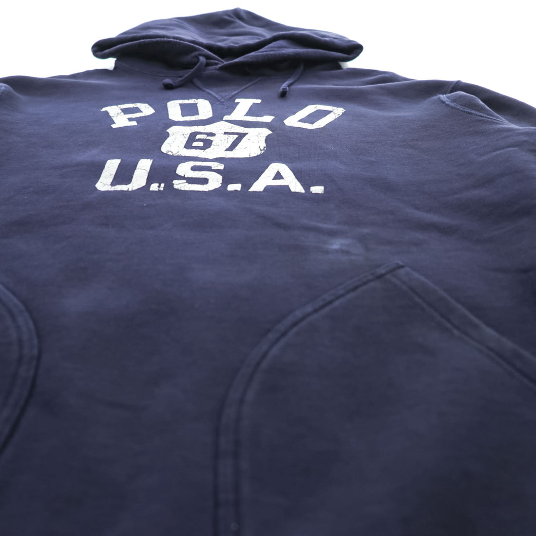 Polo Ralph Lauren Polo 67 USA Logo Print Pullover Hoodie Navy XXL