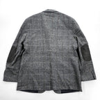 Vintage Stuart Hughes Herringbone Tweed Blazer Gray Elbow Patches USA Made 44R