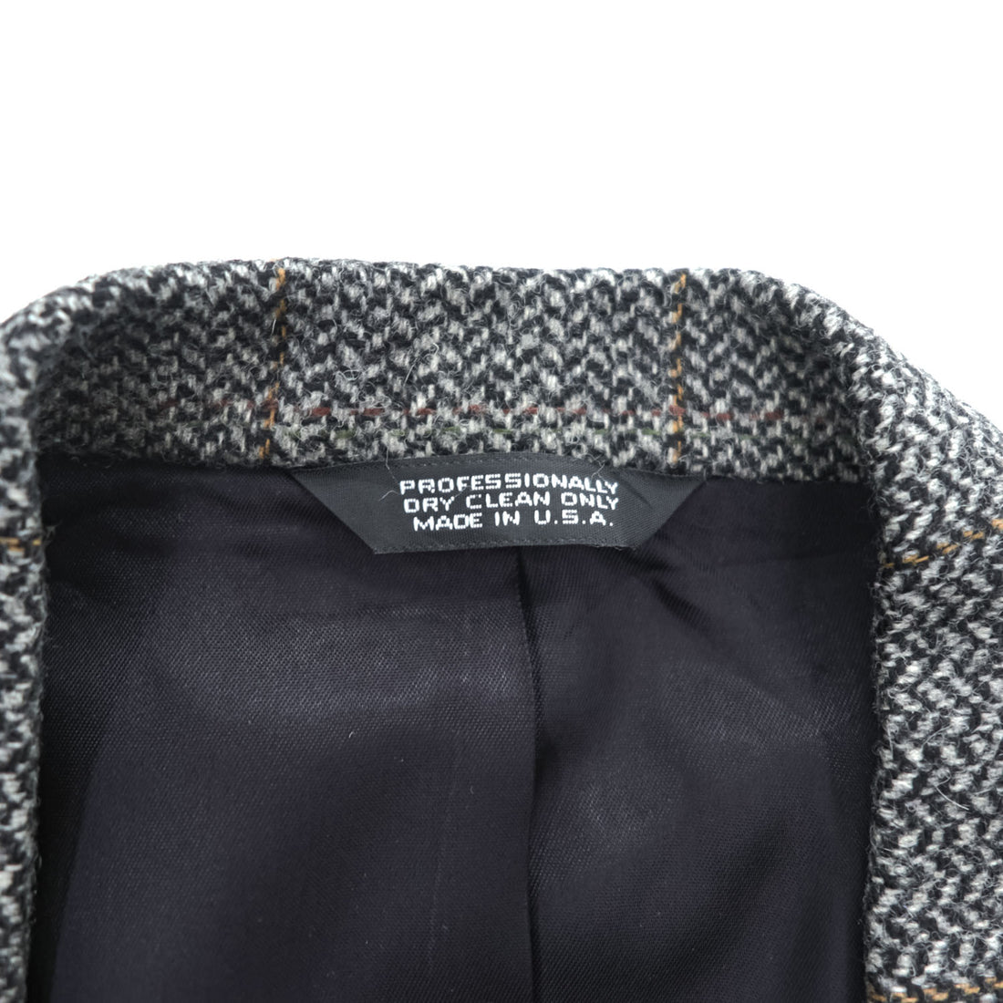 Vintage Stuart Hughes Herringbone Tweed Blazer Gray Elbow Patches USA Made 44R