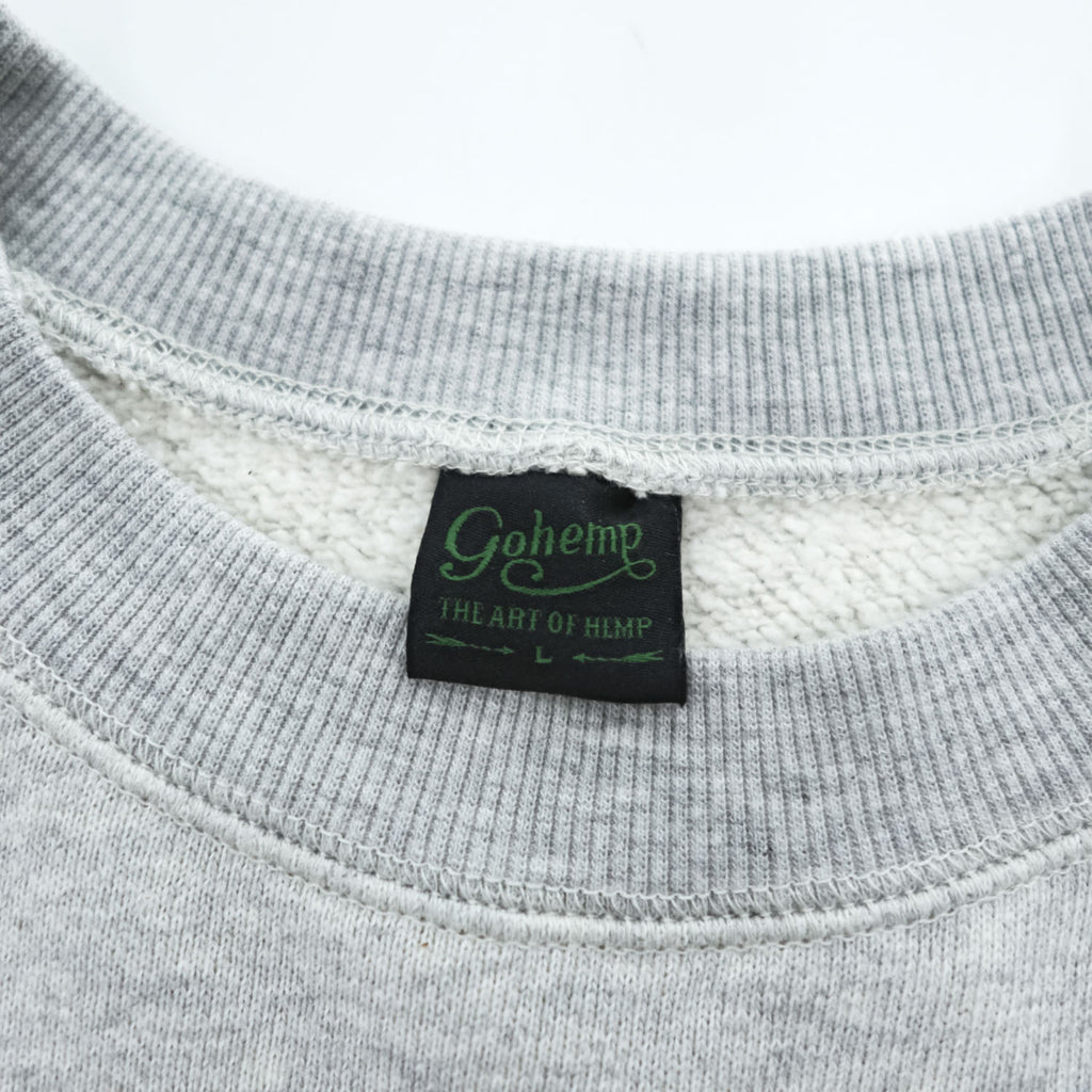 GOHEMP ヘンプ コットン ラグランスリーブ スウェット トレーナー L グレー 裏起毛