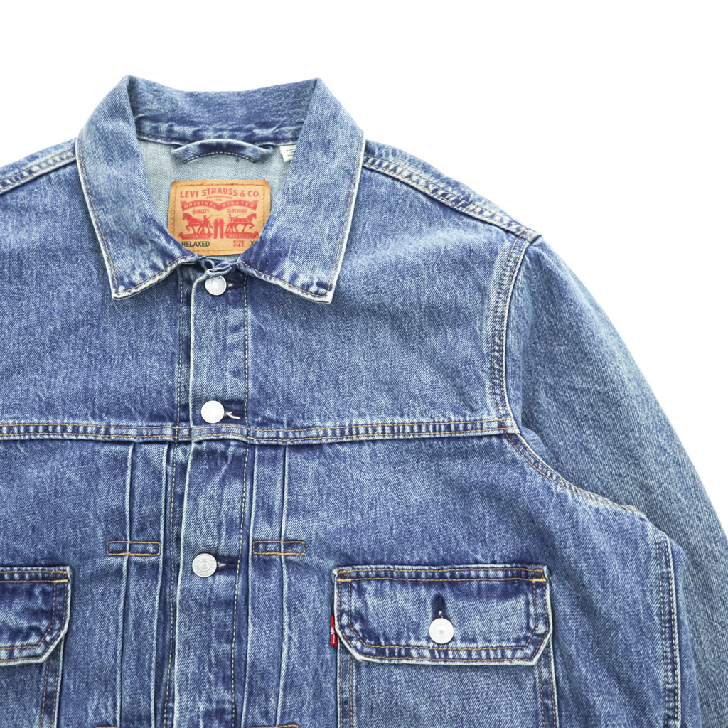 Levi's 2nd タイプ デニムジャケット Gジャン XL インディゴ ブルー タック プリーツ Relaxed Trucker Jacket PC9-A7632-0001