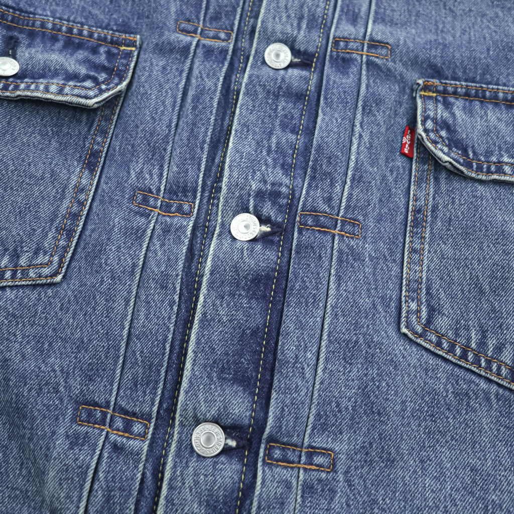 Levi's 2nd タイプ デニムジャケット Gジャン XL インディゴ ブルー タック プリーツ Relaxed Trucker Jacket PC9-A7632-0001