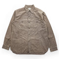 BUZZ RICKSON'S 日本製 長袖 ワークシャツ COTTON COVERT WORK SHIRT ブラウン シャンブレー ダブル 胸ポケット BR26082