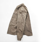BUZZ RICKSON'S 日本製 長袖 ワークシャツ COTTON COVERT WORK SHIRT ブラウン シャンブレー ダブル 胸ポケット BR26082