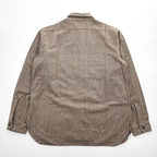 BUZZ RICKSON'S 日本製 長袖 ワークシャツ COTTON COVERT WORK SHIRT ブラウン シャンブレー ダブル 胸ポケット BR26082