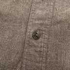 BUZZ RICKSON'S 日本製 長袖 ワークシャツ COTTON COVERT WORK SHIRT ブラウン シャンブレー ダブル 胸ポケット BR26082