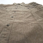 BUZZ RICKSON'S 日本製 長袖 ワークシャツ COTTON COVERT WORK SHIRT ブラウン シャンブレー ダブル 胸ポケット BR26082