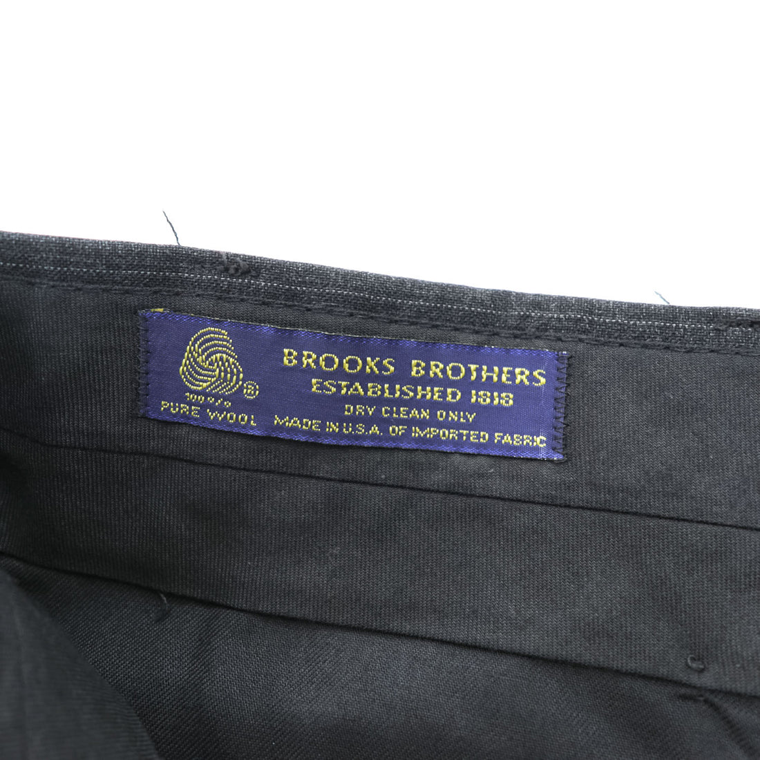 Brooks Brothers USA製 90年代 ヴィンテージ 2タック ワイド スラックス パンツ L グレー ピンストライプ プリーツ ダブルカフス サスペンダーボタン
