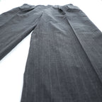 Brooks Brothers USA製 90年代 ヴィンテージ 2タック ワイド スラックス パンツ L グレー ピンストライプ プリーツ ダブルカフス サスペンダーボタン