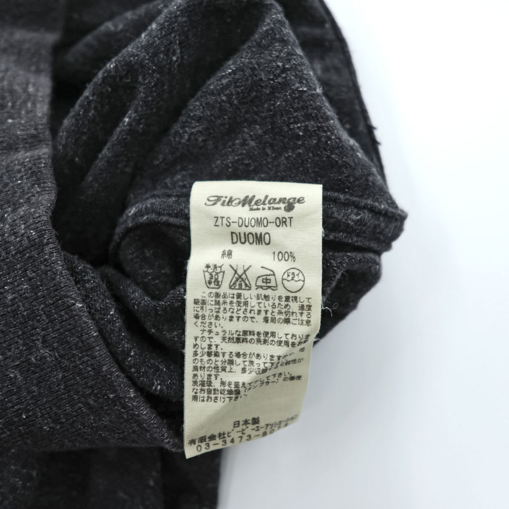 FilMelange DUOMO 日本製 モックネック長袖 ロングスリーブ ポケット Tシャツ L グレー ZTS-DUOMO-ORT