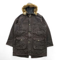 Barbour ギズバーン GISBURNE JACKET ワックスコットン オイルドジャケット ファーフード 着脱式 モッズコート XL ドローコード 中綿 キルティング MWX1223RU71