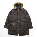 Barbour ギズバーン GISBURNE JACKET ワックスコットン オイルドジャケット ファーフード 着脱式 モッズコート XL ドローコード 中綿 キルティング MWX1223RU71