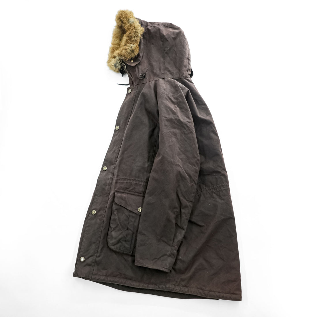 Barbour ギズバーン GISBURNE JACKET ワックスコットン オイルドジャケット ファーフード 着脱式 モッズコート XL ドローコード 中綿 キルティング MWX1223RU71