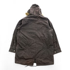 Barbour ギズバーン GISBURNE JACKET ワックスコットン オイルドジャケット ファーフード 着脱式 モッズコート XL ドローコード 中綿 キルティング MWX1223RU71