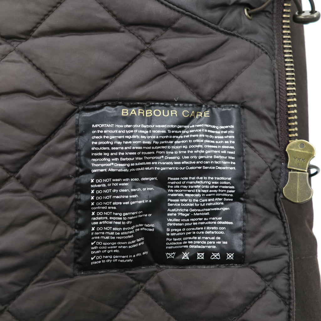 Barbour ギズバーン GISBURNE JACKET ワックスコットン オイルドジャケット ファーフード 着脱式 モッズコート XL ドローコード 中綿 キルティング MWX1223RU71