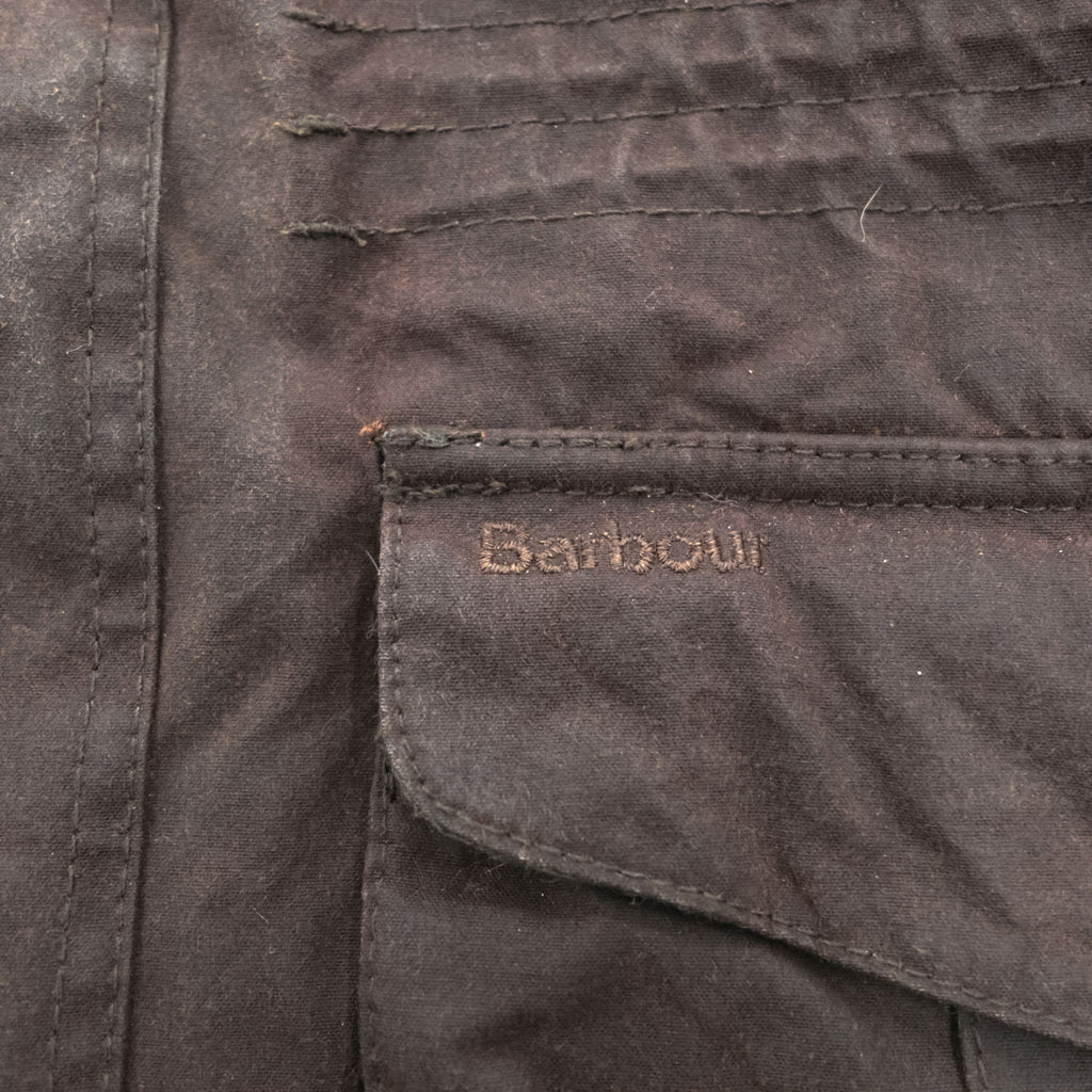 Barbour ギズバーン GISBURNE JACKET ワックスコットン オイルドジャケット ファーフード 着脱式 モッズコート XL ドローコード 中綿 キルティング MWX1223RU71