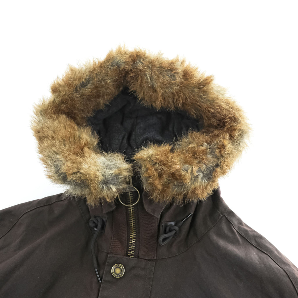 Barbour ギズバーン GISBURNE JACKET ワックスコットン オイルドジャケット ファーフード 着脱式 モッズコート XL ドローコード 中綿 キルティング MWX1223RU71