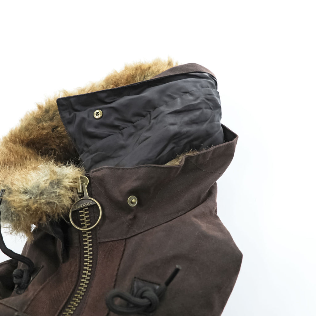 Barbour ギズバーン GISBURNE JACKET ワックスコットン オイルドジャケット ファーフード 着脱式 モッズコート XL ドローコード 中綿 キルティング MWX1223RU71