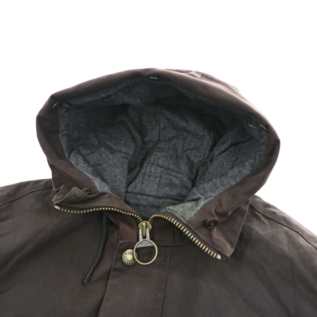 Barbour ギズバーン GISBURNE JACKET ワックスコットン オイルドジャケット ファーフード 着脱式 モッズコート XL ドローコード 中綿 キルティング MWX1223RU71