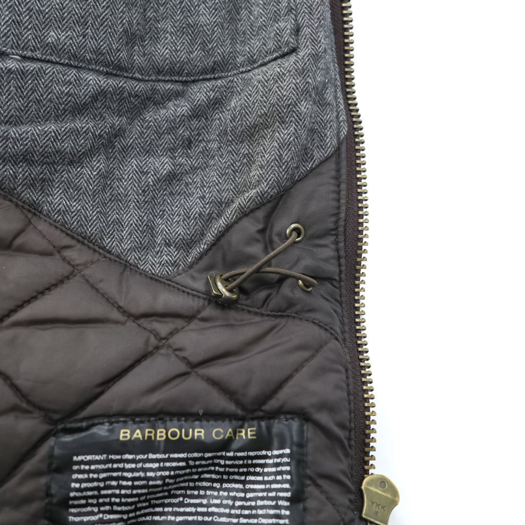 Barbour ギズバーン GISBURNE JACKET ワックスコットン オイルドジャケット ファーフード 着脱式 モッズコート XL ドローコード 中綿 キルティング MWX1223RU71