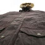 Barbour ギズバーン GISBURNE JACKET ワックスコットン オイルドジャケット ファーフード 着脱式 モッズコート XL ドローコード 中綿 キルティング MWX1223RU71
