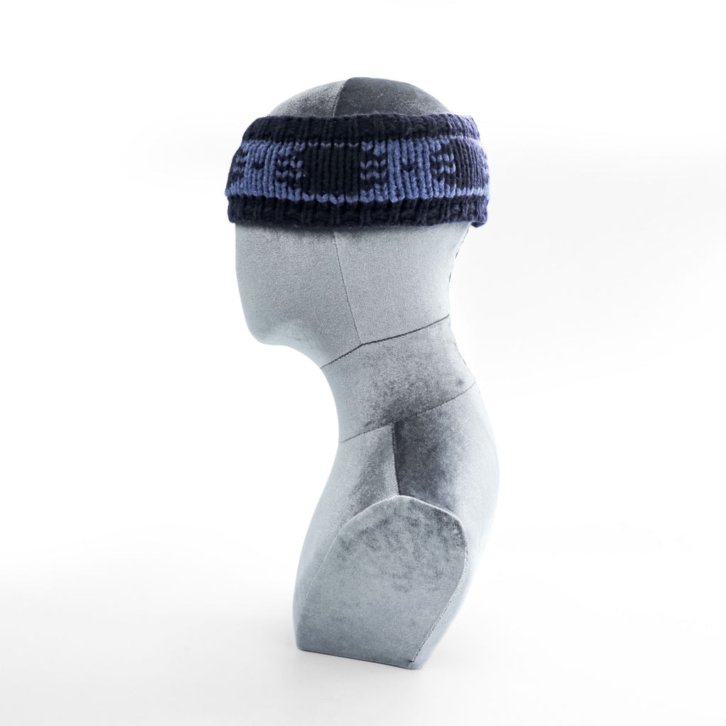 Patagonia Sapka Knit Headband Navy Blue Patterned Wool Blend Ear Warmer