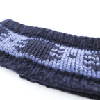 Patagonia Sapka Knit Headband Navy Blue Patterned Wool Blend Ear Warmer
