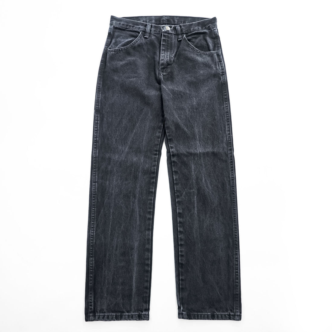 RUSTLER Black Denim Zip Fly Straight Jeans 30x30 Made in Nicaragua
