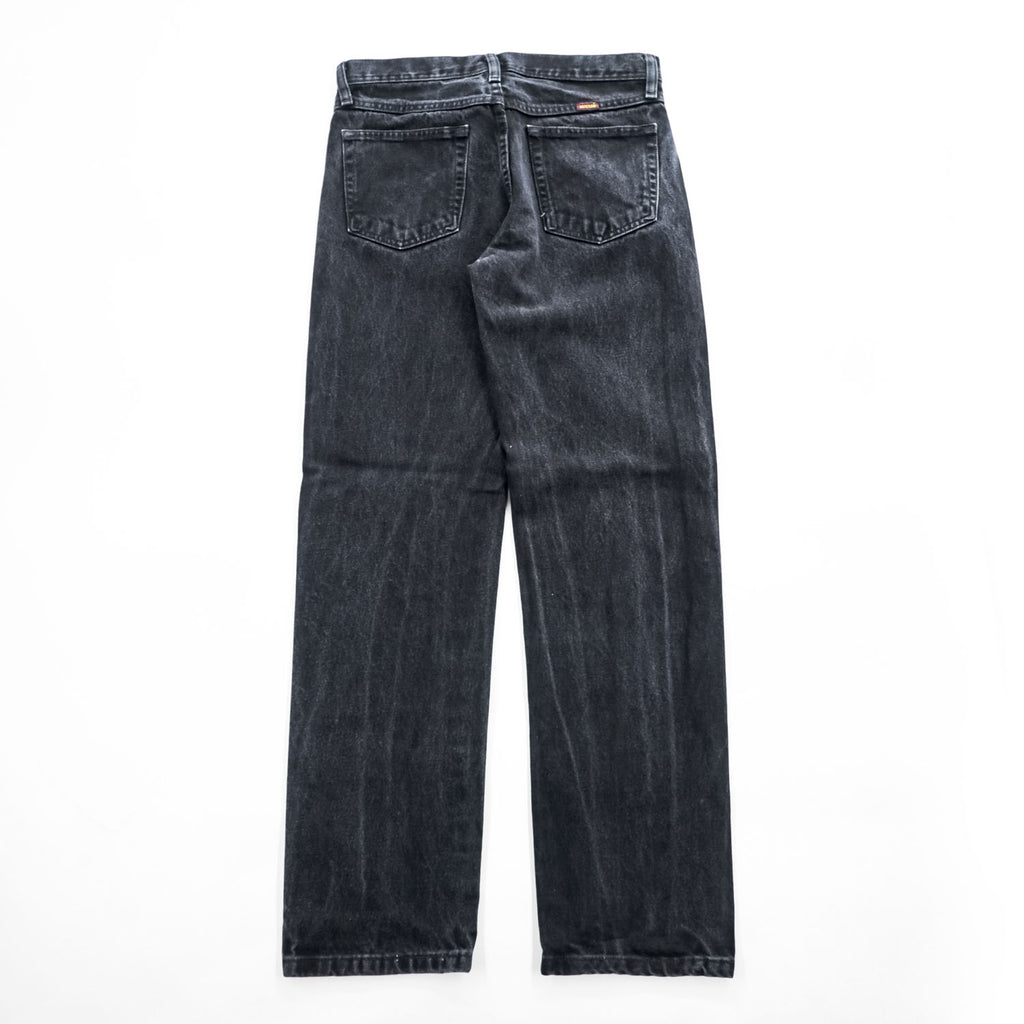 RUSTLER Black Denim Zip Fly Straight Jeans 30x30 Made in Nicaragua