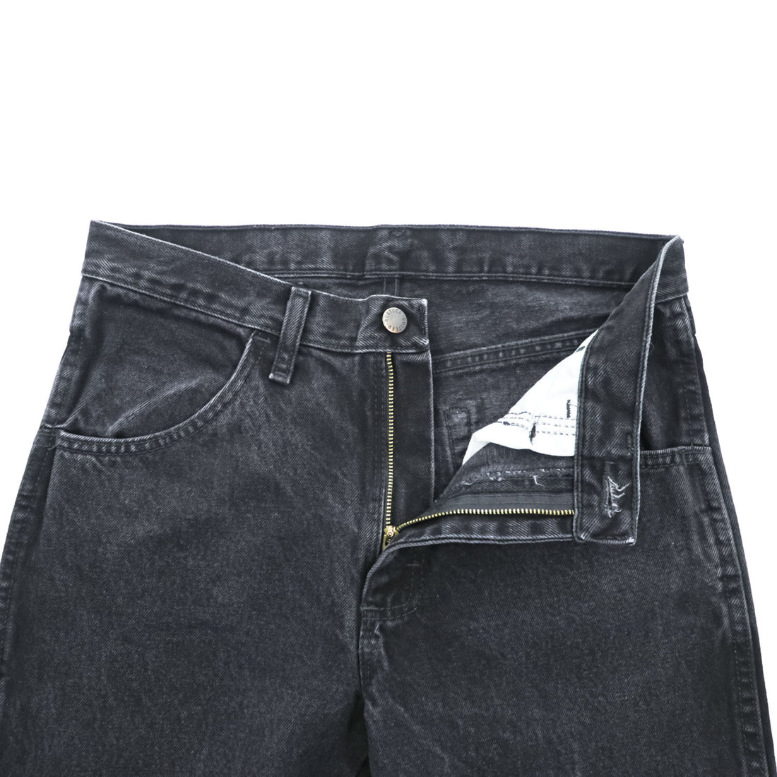 RUSTLER Black Denim Zip Fly Straight Jeans 30x30 Made in Nicaragua