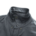 USA Bikers Dream Apparel Black Leather Shirt Jacket M Snap Button Biker Motorcycle