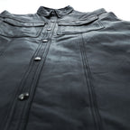 USA Bikers Dream Apparel Black Leather Shirt Jacket M Snap Button Biker Motorcycle