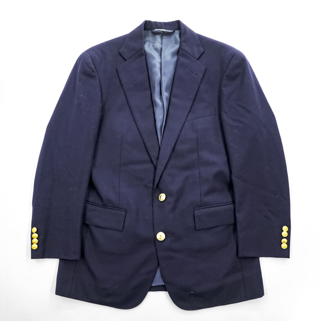 Polo Ralph Lauren Japan-made 90s Vintage Tailored Jacket Blazer, Size L, Navy Gabardine, 2-Button