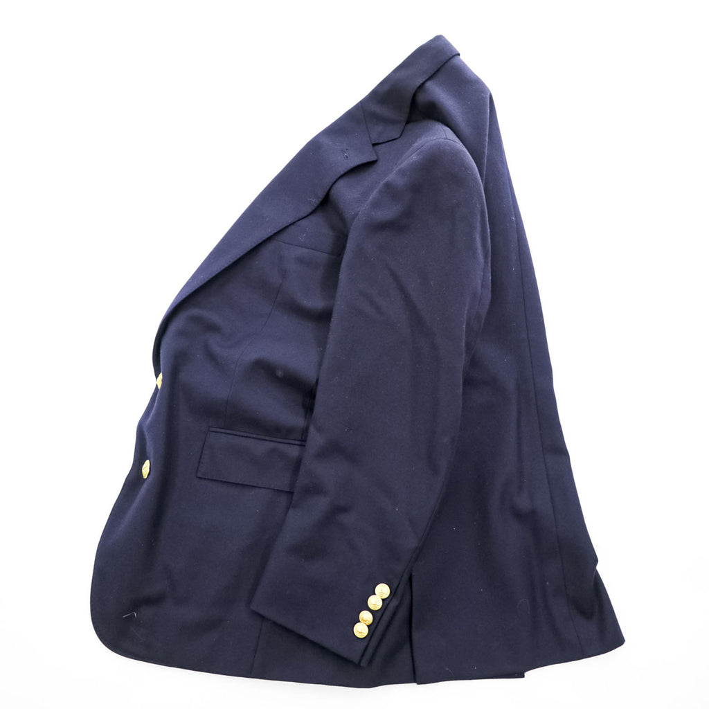 Polo Ralph Lauren Japan-made 90s Vintage Tailored Jacket Blazer, Size L, Navy Gabardine, 2-Button