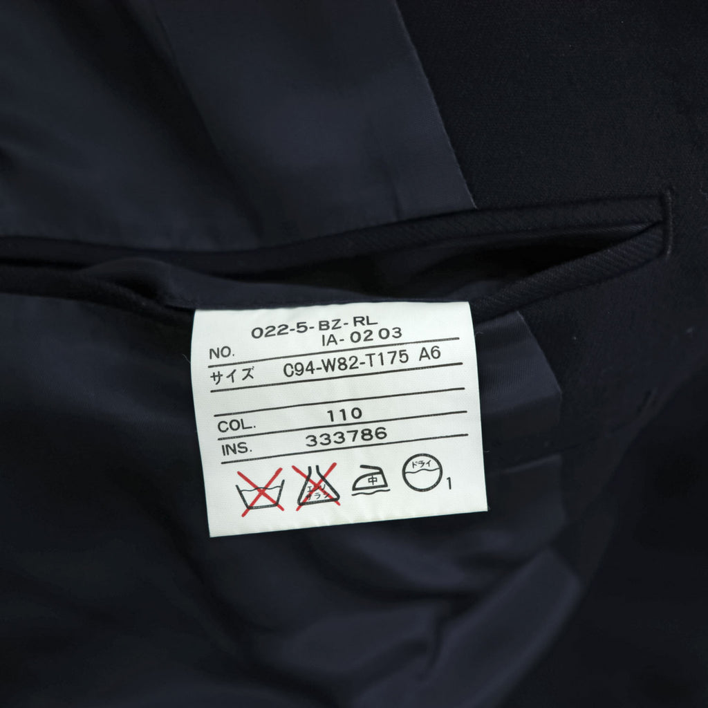 Polo Ralph Lauren Japan-made 90s Vintage Tailored Jacket Blazer, Size L, Navy Gabardine, 2-Button