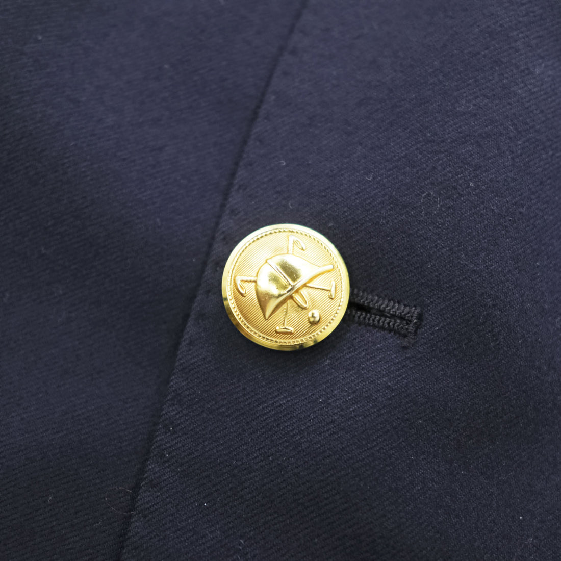 Polo Ralph Lauren Japan-made 90s Vintage Tailored Jacket Blazer, Size L, Navy Gabardine, 2-Button