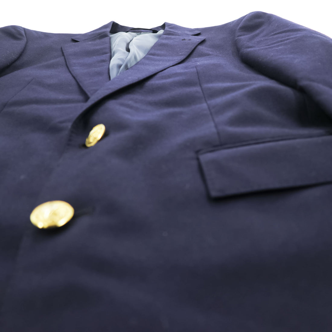 Polo Ralph Lauren Japan-made 90s Vintage Tailored Jacket Blazer, Size L, Navy Gabardine, 2-Button