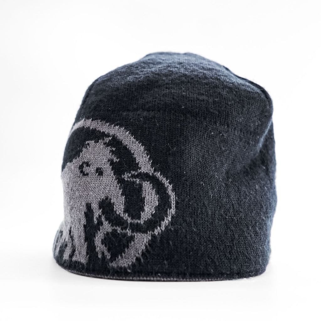 MAMMUT Reversible Knit Beanie Black Gray Mammoth Logo