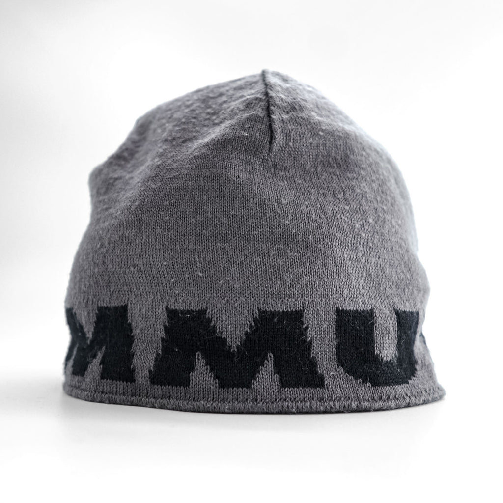MAMMUT Reversible Knit Beanie Black Gray Mammoth Logo