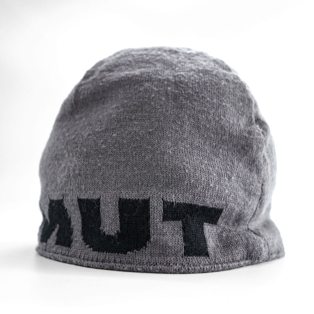 MAMMUT Reversible Knit Beanie Black Gray Mammoth Logo